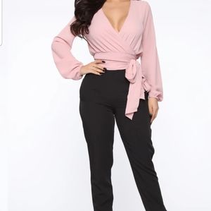 Mauve fashionnova wrap top